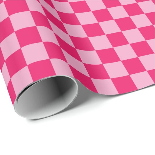 Pink Checked Wrapping Paper Geschenkpapier (Rolleneckpunkt)