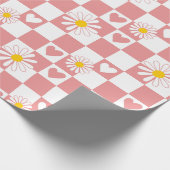 Pink Checked Wrapping Paper Geschenkpapier (Ecke)