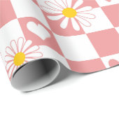 Pink Checked Wrapping Paper Geschenkpapier (Rolleneckpunkt)