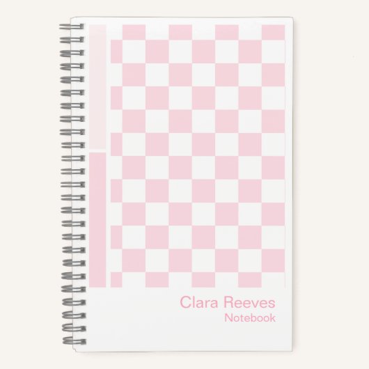 Pink Checkerboard Color Palette Aesthetic Notebook Notizblock (Vorderseite)