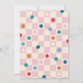 Pink Checkerboard Merry & Bright Christmas Card Einladung (Rückseite)