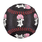 Pink Checkerboard Skull Baseball (Rückseite)