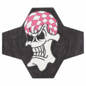 Pink Checkerboard Skull Soccer Ball (Flach)