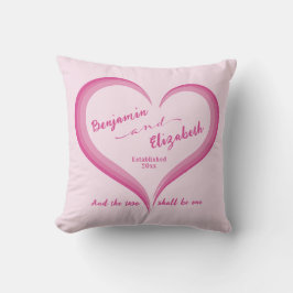 Pink Checkered Couple's Liebe Herz Kissen