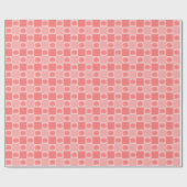 Pink Checkered Floral Geschenkpapier (Flach)