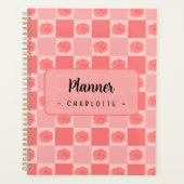 Pink Checkered Floral Planer (Vorderseite)