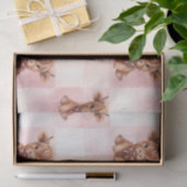 Pink Checkered Highland Cow Cute Gift Wrap Seidenpapier (Geschenk)