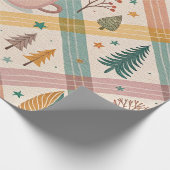 Pink Checkered Holiday Wrapping Paper Geschenkpapier (Ecke)