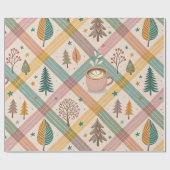 Pink Checkered Holiday Wrapping Paper Geschenkpapier (Flach)