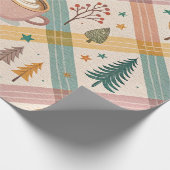Pink Checkered Holiday Wrapping Paper Geschenkpapier (Ecke)