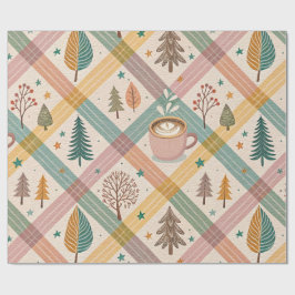 Pink Checkered Holiday Wrapping Paper Geschenkpapier