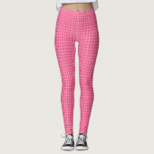 Pink checkered leggings displayed front and back  (Vorderseite)