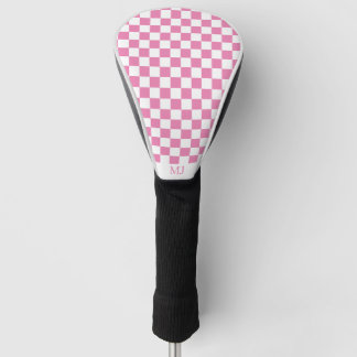 pink checkered monogram golf headcover