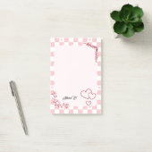 Pink Checkered Pattern Background Notes Post-it Klebezettel (Büro)
