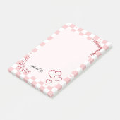 Pink Checkered Pattern Background Post-It Notes Post-it Klebezettel (angewinkelt)