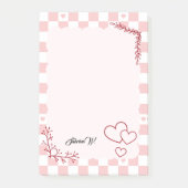 Pink Checkered Pattern Background Post-It Notes Post-it Klebezettel (Vorderseite)