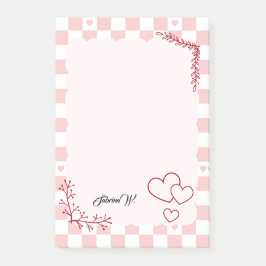 Pink Checkered Pattern Background Post-It Notes Post-it Klebezettel