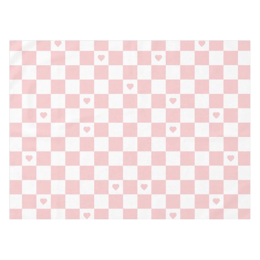 Pink Checkered Pattern Background Tablecloth Tischdecke (Vorderseite (Horizontal))