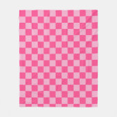 Pink Checkered Print Fleecedecke (Vorderseite)