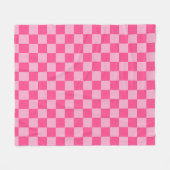 Pink Checkered Print Fleecedecke (Vorderseite (Horizontal))