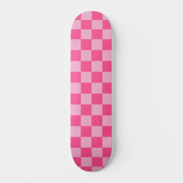 Pink Checkered Print Skateboard