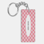 Pink Checks Custom Schlüsselanhänger (Vorderseite links)
