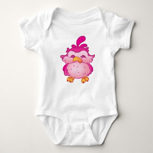 Pink Cheeky Bird Bodysuit Baby Strampler (Vorderseite)
