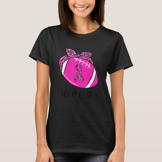 Pink Cheer Coach Football Mom Cheerleading Breast T-Shirt (Vorderseite)