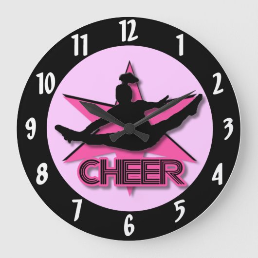 Pink Cheer Große Wanduhr (Vorderseite)