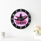 Pink Cheer Große Wanduhr (Zuhause)
