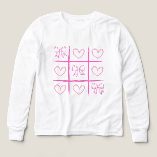Pink Cheer Tic-Tac-Toe Valentine's Day Shirt (Design Vorderseite)