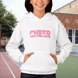 Pink Cheer Typografy Girl Kinder Hoodie