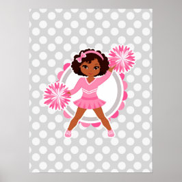 Pink Cheerleader African American - Niedlich Cheer Poster