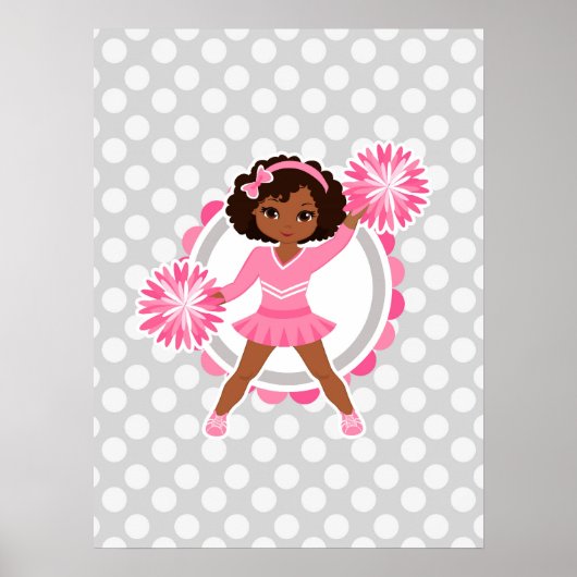 Pink Cheerleader African American - Niedlich Cheer Poster (Vorne)