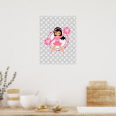 Pink Cheerleader Black Hair - Niedlich Cheerleader Poster (Küche)
