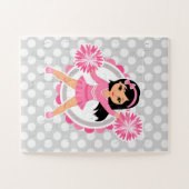 Pink Cheerleader Black Hair - Niedlich Cheerleader Puzzle (Horizontal)