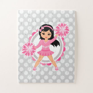 Pink Cheerleader Black Hair - Niedlich Cheerleader Puzzle