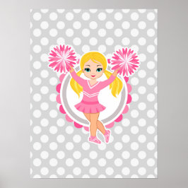 Pink Cheerleader Blonde - Niedlich Cheer Poster