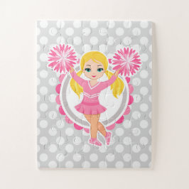 Pink Cheerleader Blonde - Niedlich Cheer Puzzle