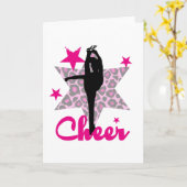 Pink Cheerleader Karte (Gelbe Blume)