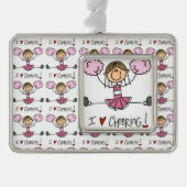 Pink Cheerleader Rahmen-Ornament Silber (Vorderseite)