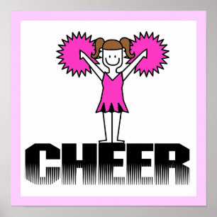 Pink Cheerleading T - Shirt und Geschenke Poster