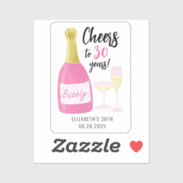 Pink Cheers bis 30 Jahre blubbly 30. Geburtstag Pa Aufkleber