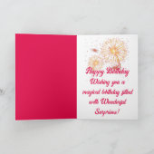 Pink Cheers Happy Birthday Grußkarte Karte (Innenseite)