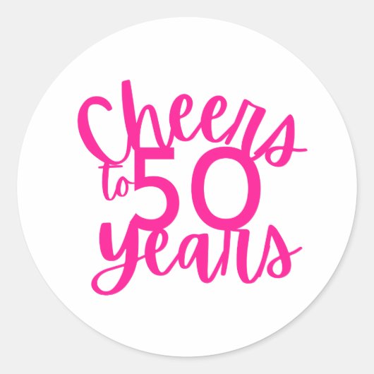 Pink Cheers to 50 Years Sticker (Vorderseite)