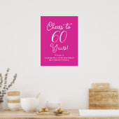 Pink Cheers to 60 Years Retirement Party Poster (Küche)