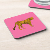 Pink Cheetah Beverage Coaster Getränkeuntersetzer (Linke Seite)