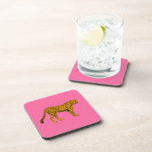 Pink Cheetah Beverage Coaster Getränkeuntersetzer (Rechte Seite)