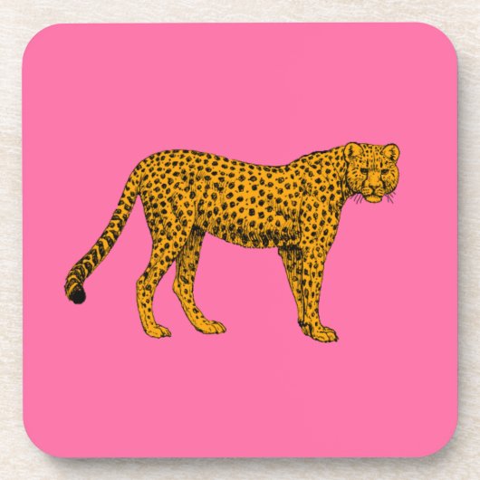 Pink Cheetah Beverage Coaster Getränkeuntersetzer (Vorderseite)
