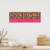 Pink Cheetah Birthday Banner Poster (Küche)